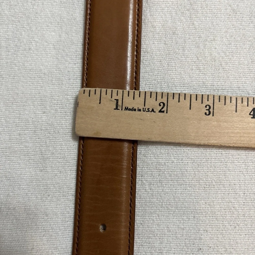 Paul Fredrick Cognac Brown Leather Belt Mens 46 Made in Italy‎ Office Casual
